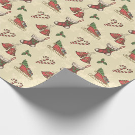Vintage jul Inslag Wrapping Papper Presentpapper