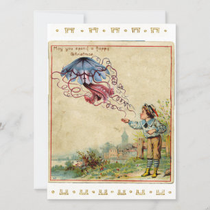Vintage jul Jellyfish Julkort