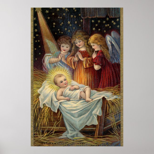 Vintage jul Jesus Angel Poster (Framsidan)