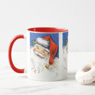 Vintage jul, jolly jultomte med musik mugg