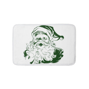 Vintage jul, Jolly Jultomten i Grönt Badrumsmatta