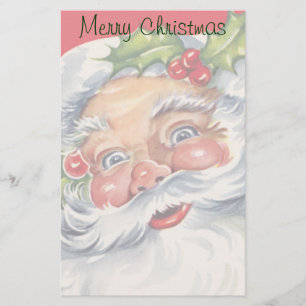 Vintage jul, Jolly Jultomten med Hat Brevpapper