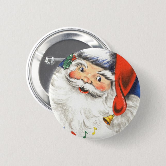 Vintage jul, Jolly Jultomten med Music Knapp (Framsida & baksida)