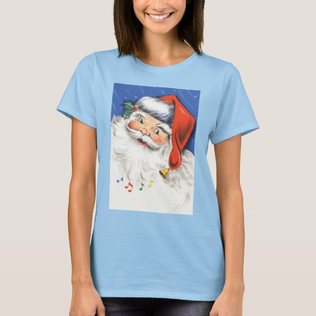 Vintage jul, Jolly Jultomten med Music T Shirt (Framsida)