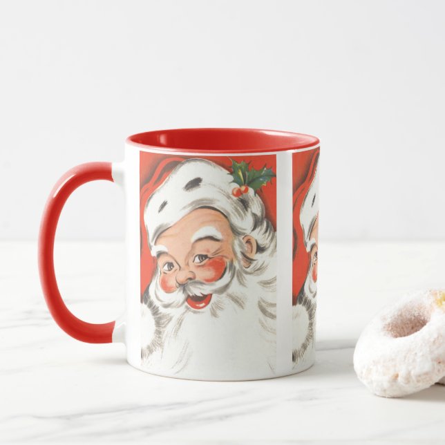 Vintage jul, Jolly Jultomten med sjömil Mugg (Med munk)