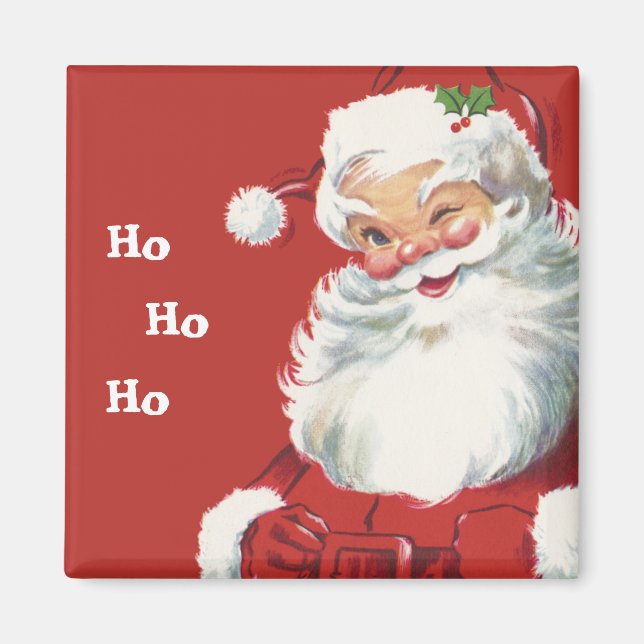 Vintage jul, Jolly Jultomten Winking Magnet (Framsidan)