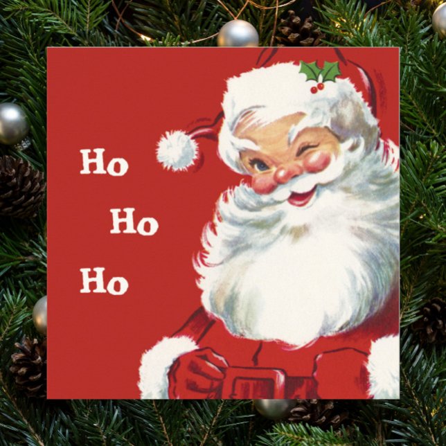 Vintage jul, Jolly Jultomten Winking Poster (Skapare uppladdad)