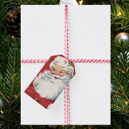 Vintage jul, Jolly Jultomten Winking Presentetikett