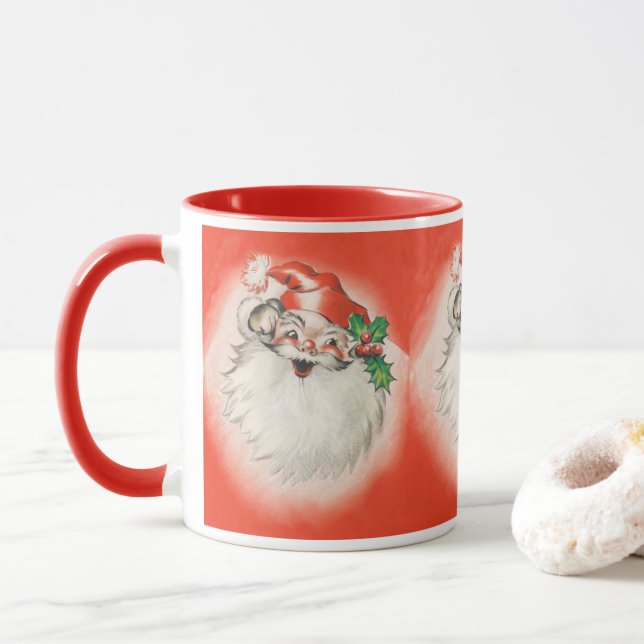 Vintage jul, Jolly Retro 50-talet Jultomten Mugg (Med munk)
