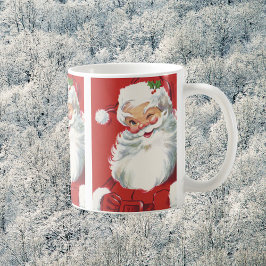 Vintage jul, Jolly Winking Jultomten Kaffemugg