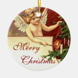 Vintage jul julgransprydnad keramik