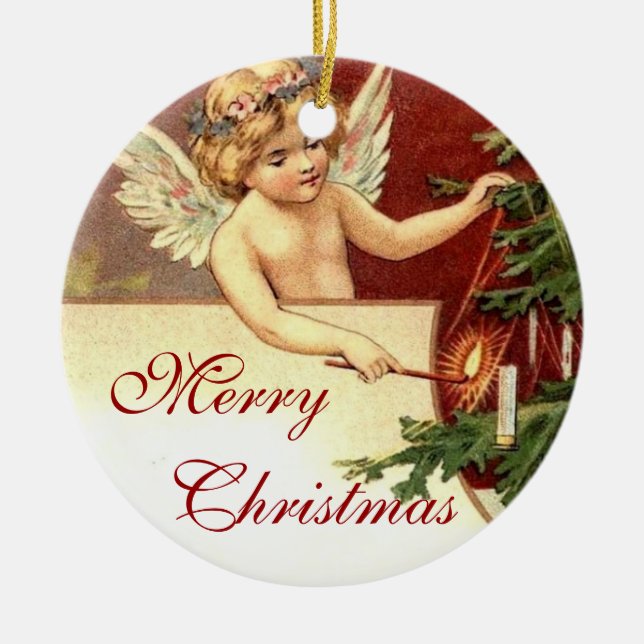 Vintage jul julgransprydnad keramik (Framsidan)