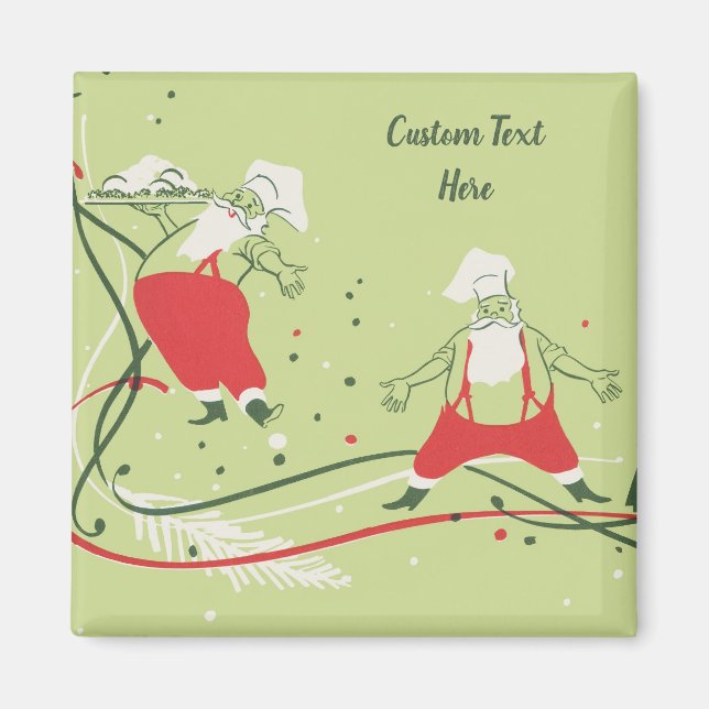 Vintage jul, Jultomten Chef med middag Magnet (Framsidan)