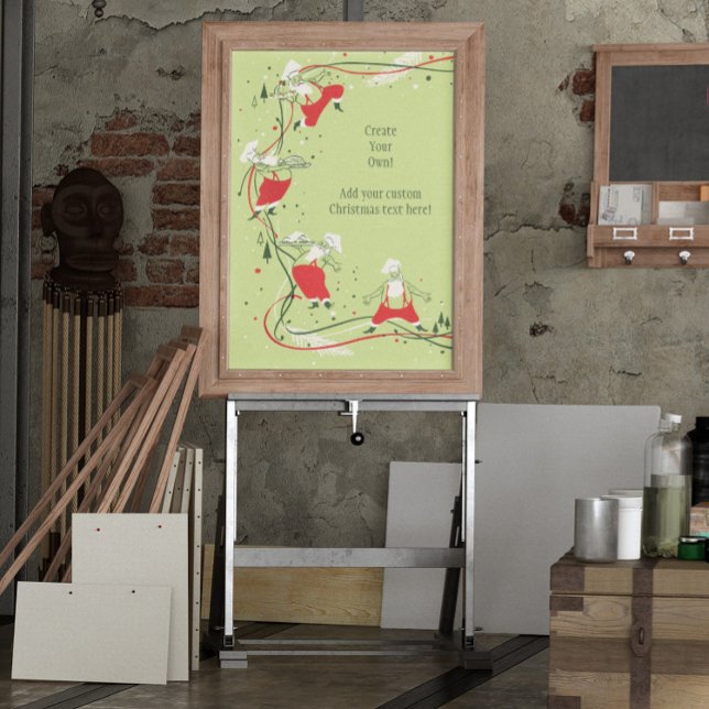 Vintage jul, Jultomten Chef med middag Poster (Skapare uppladdad)