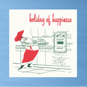 Vintage jul, Jultomten Chef och Turkiet Poster