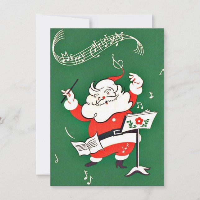 Vintage jul Jultomten Choir Julkort (Framsida)