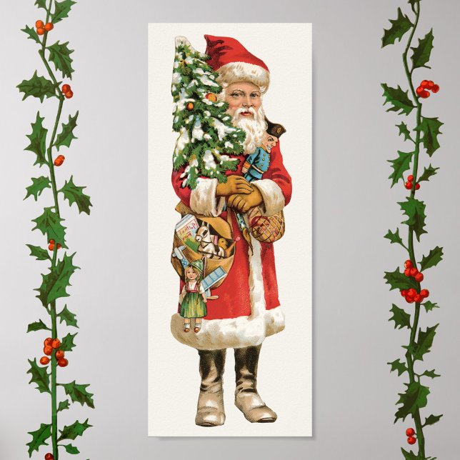 Vintage-jul, Jultomten Die-klippbild Poster (Skapare uppladdad)