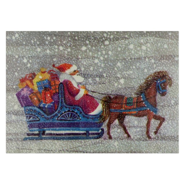 Vintage jul, Jultomten Horse Open Sleigh (Framsidan)