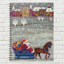 Vintage jul, Jultomten Horse Open Sleigh