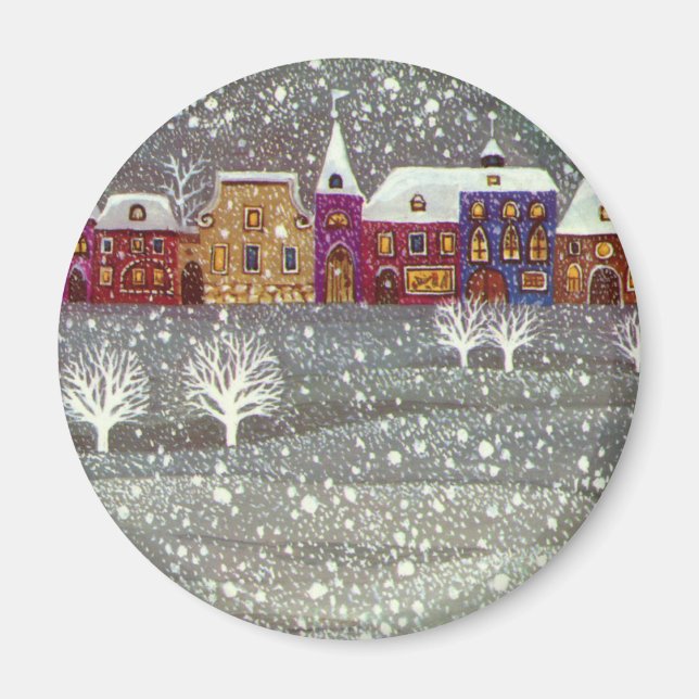 Vintage jul, Jultomten Horse Open Sleigh Magnet (Framsidan)