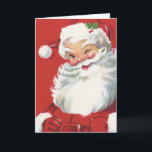 Vintage jul Jultomten, Jolly och Winking Helgkort<br><div class="desc">Vintage illustrerar julens helgdag med lycklig,  jolly Jultomten som bär hatt och vinkling som om han hade en hemlighet. Ho,  ho,  ho,  God jul!</div>