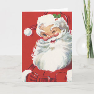 Vintage jul Jultomten, Jolly och Winking Helgkort