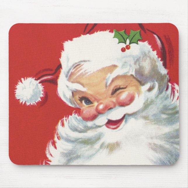 Vintage jul Jultomten, Jolly och Winking Musmatta (Framsidan)