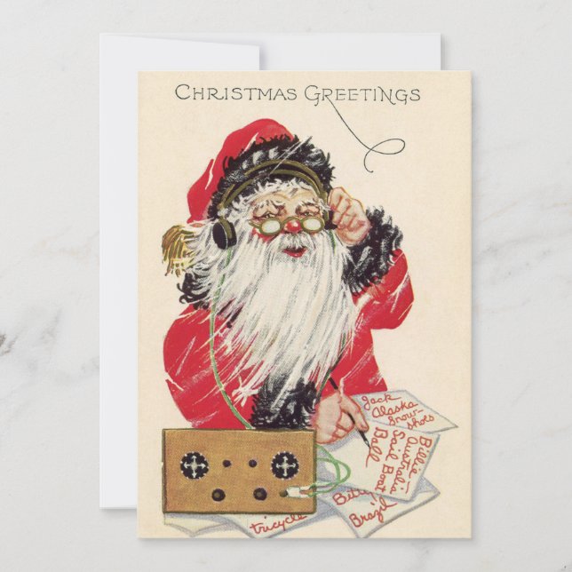 Vintage jul Jultomten Julkort (Framsida)