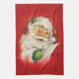 Vintage jul Jultomten Kökshandduk