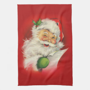 Vintage jul Jultomten Kökshandduk