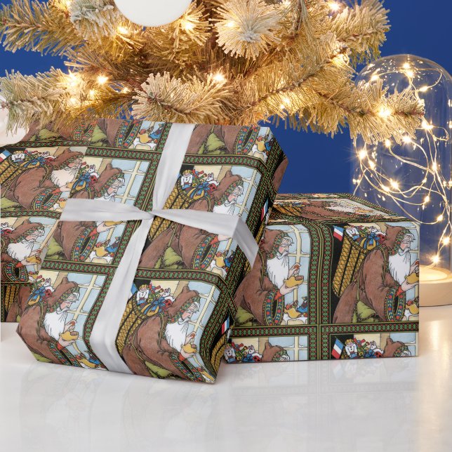 Vintage jul, Jultomten Leksaker Clogs Shoes Presentpapper (Helgdagar)