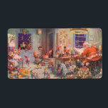 Vintage jul, Jultomten med Elves Workshop Fraktsedel<br><div class="desc">Vintagen illustrerar bilden av God jul helgdag med Jolly Saint Nicholas och hans upptagna älvar som bygger leksaker,  dockor,  rockhästar osv. i Santa's workshop vid Nordpolen vid julhögen Kväll. Jultomten går över sin stygga eller trevliga lista en gång till,  så det är bäst att du är bra!</div>