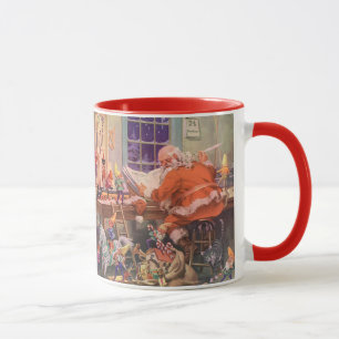 Vintage jul, Jultomten med Elves Workshop Mugg