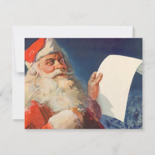 Vintage jul-Jultomten med listinbjudan Inbjudningar