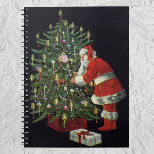 Vintage jul, Jultomten med Presenter Anteckningsbok