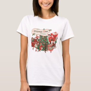 Vintage jul Jultomten och Dancing Children Tee