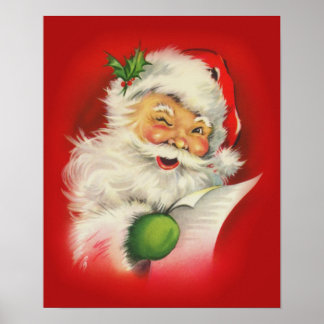Vintage jul Jultomten Poster