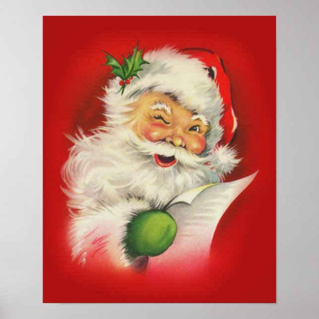 Vintage jul Jultomten Poster (Framsidan)