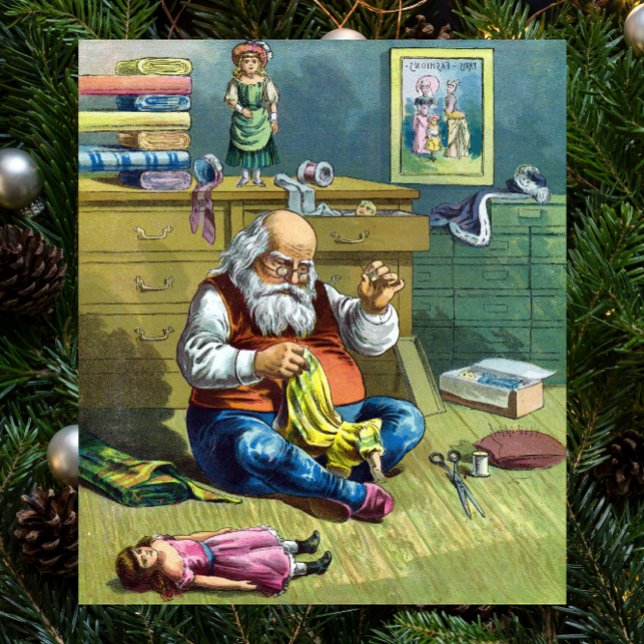 Vintage jul, Jultomten Skapar Leksak Dolls Poster (Skapare uppladdad)