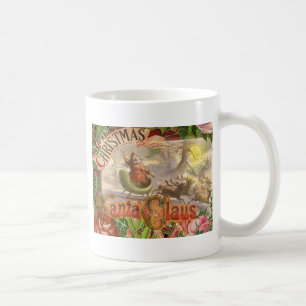 Vintage jul Jultomten Sleigh Kaffemugg