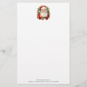 Vintage jul Jultomten Smiling Brevpapper