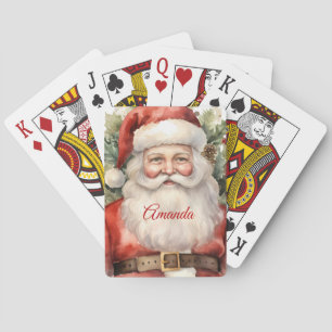 Vintage jul Jultomten Smiling Casinokort