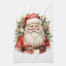 Vintage jul Jultomten Smiling Kökshandduk