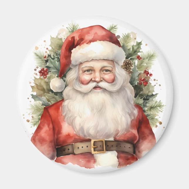 Vintage jul Jultomten Smiling Magnet (Framsidan)