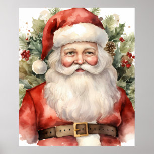 Vintage jul Jultomten Smiling Poster