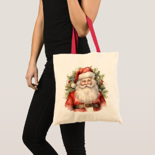 Vintage jul Jultomten Smiling Tygkasse