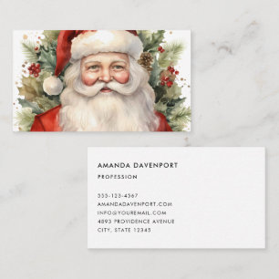 Vintage jul Jultomten Smiling Visitkort