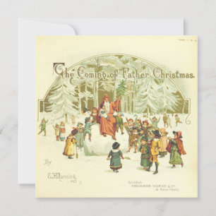 Vintage jul Jultomten with Children Julkort