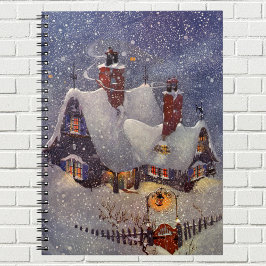 Vintage jul, Jultomten Workshop North Pole Anteckningsbok