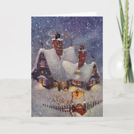 Vintage jul, Jultomten Workshop North Pole Helgkort